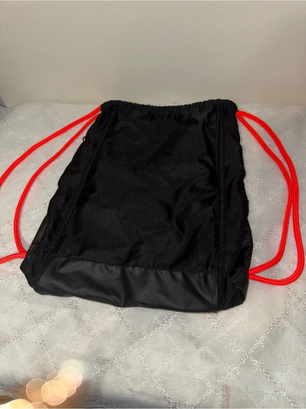 adidas Black Blue and Red Drawstring Backpack